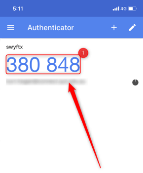 An screenshot of Google authenticator showing time sensitive code required to login to buy crypto on exchange